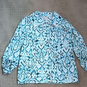 Teal, White & Black Patterned Jacket